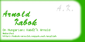 arnold kabok business card